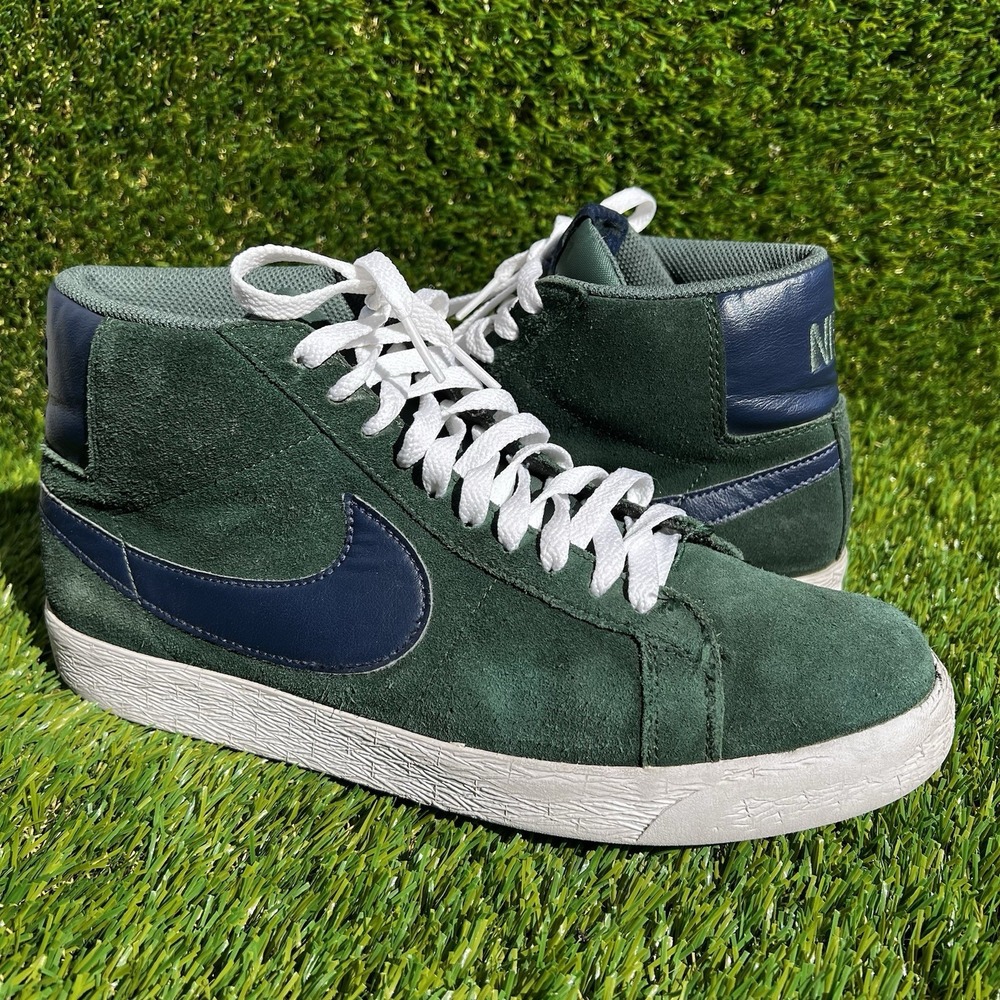 Nike Shoes Men Size 9 Zoom Blazer SB Mid Noble Green 864349-302 No Insoles
